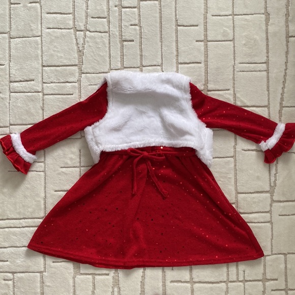 Mama clause Toddler girl Knot dress with bolero. - Picture 5 of 6